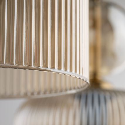 Κρεμαστό φωτιστικό με καλώδιο SOPHIA 3xE14/10W/230V σε μαύρο/καπνιστό μπεζ