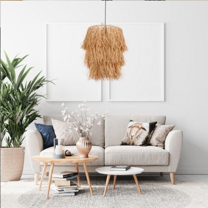 Κρεμαστό φωτιστικό με καλώδιο TASSEL 1xE27/40W/230V από ραφία