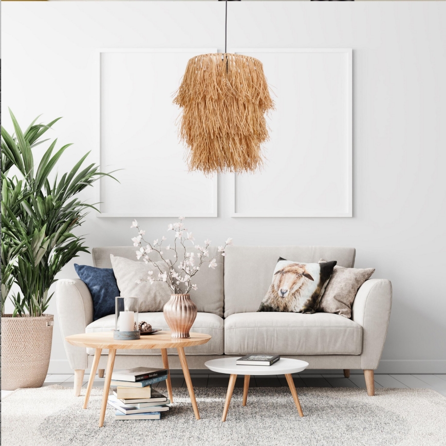 Κρεμαστό φωτιστικό με καλώδιο TASSEL 1xE27/40W/230V από ραφία