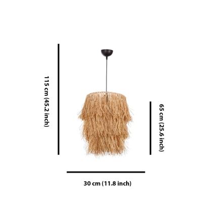 Κρεμαστό φωτιστικό με καλώδιο TASSEL 1xE27/40W/230V από ραφία