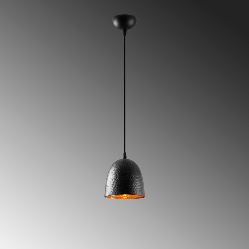 Κρεμαστό φωτιστικό με καλώδιο TATTOO 1xE27/40W/230V Ø 16 cm μαύρο