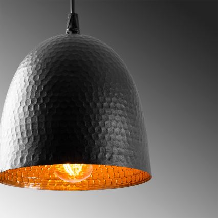 Κρεμαστό φωτιστικό με καλώδιο TATTOO 1xE27/40W/230V Ø 16 cm μαύρο