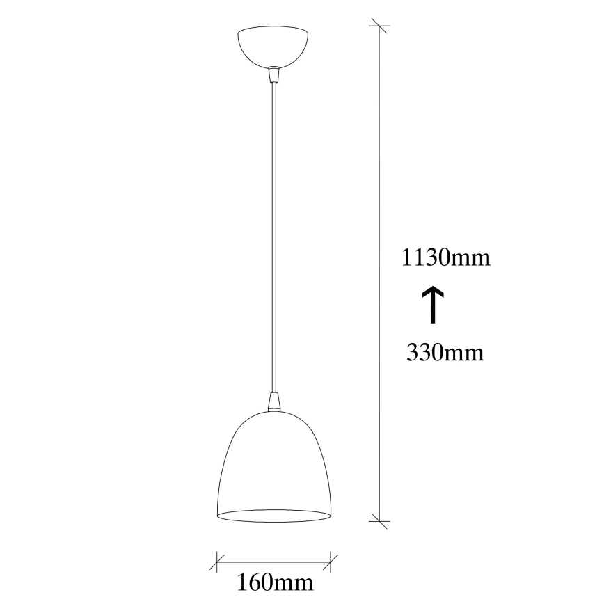 Κρεμαστό φωτιστικό με καλώδιο TATTOO 1xE27/40W/230V Ø 16 cm μαύρο