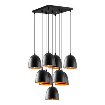 Κρεμαστό φωτιστικό με καλώδιο TATTOO 9xE27/40W/230V μαύρο