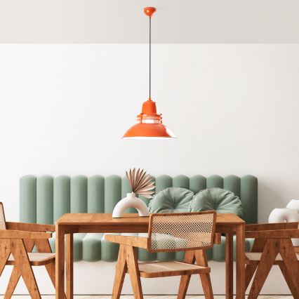 Κρεμαστό φωτιστικό με καλώδιο TIBET 1xE27/40W/230V πορτοκαλί