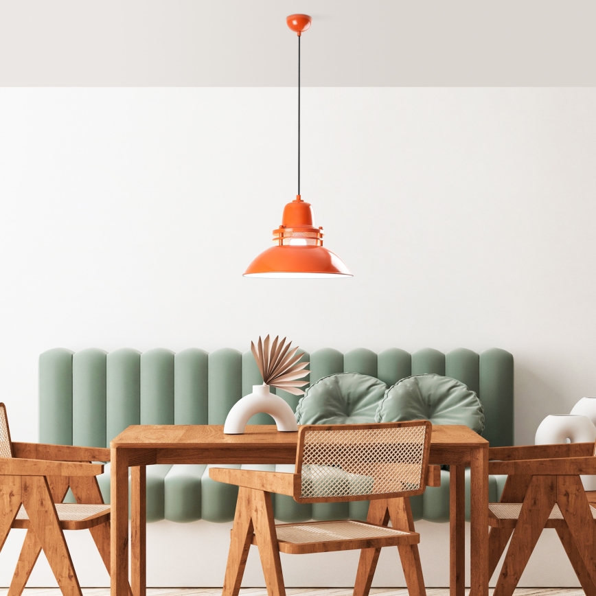 Κρεμαστό φωτιστικό με καλώδιο TIBET 1xE27/40W/230V πορτοκαλί