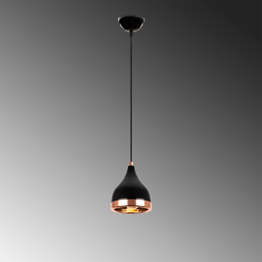 Κρεμαστό φωτιστικό με καλώδιο YILDO 1xE27/40W/230V μαύρο/χάλκινο