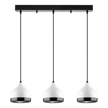 Κρεμαστό φωτιστικό με καλώδιο YILDO 3xE27/40W/230V λευκό/μαύρο
