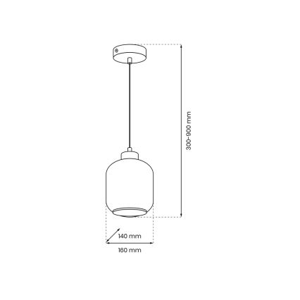 Κρεμαστό φωτιστικό μονόφωτο SOMBRA 1xE27/60W/230V γκρι