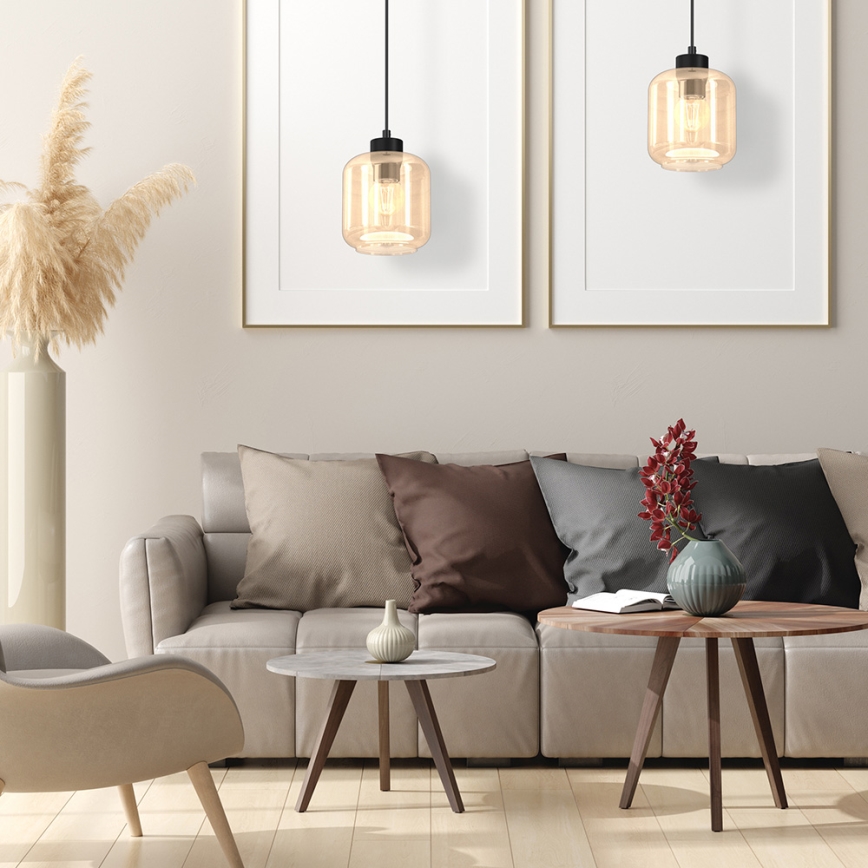 Κρεμαστό φωτιστικό μονόφωτο SOMBRA 1xE27/60W/230V μπεζ