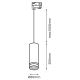Κρεμαστό φωτιστικό μονόφωτο για σύστημα 3-φασικής ράγας PIPE 1xGU10/25W/230V λευκό