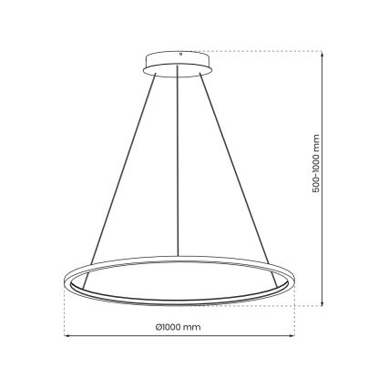 Κρεμαστό φωτιστικό μπάνιου LED SATURNO LED/57W/230V IP44 ανθρακί