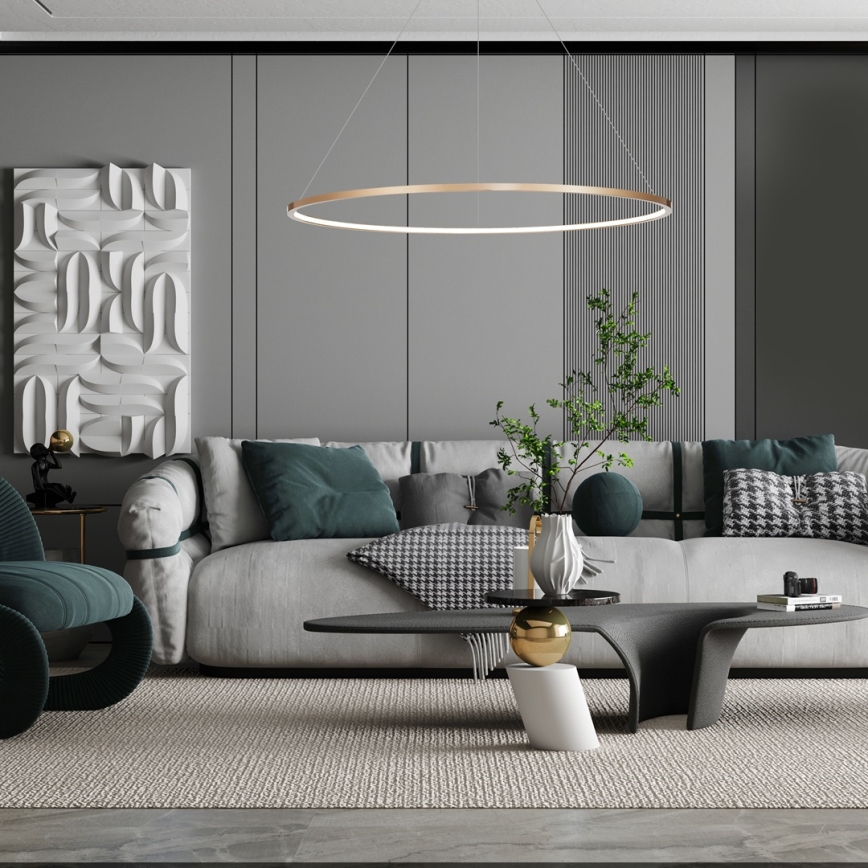 Κρεμαστό φωτιστικό μπάνιου LED SATURNO LED/65W/230V IP44 χρυσό