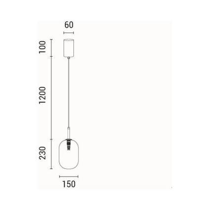 Κρεμαστό φωτιστικό οροφής 1xE14/25W/230V διαφανές διάμετρος 15 cm