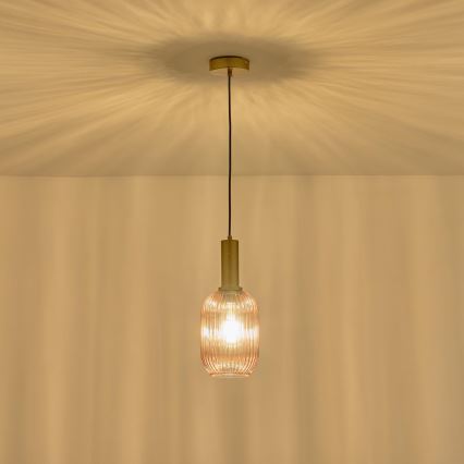 Κρεμαστό φωτιστικό οροφής 1xE27/15W/230V καφέ pr. 13 cm