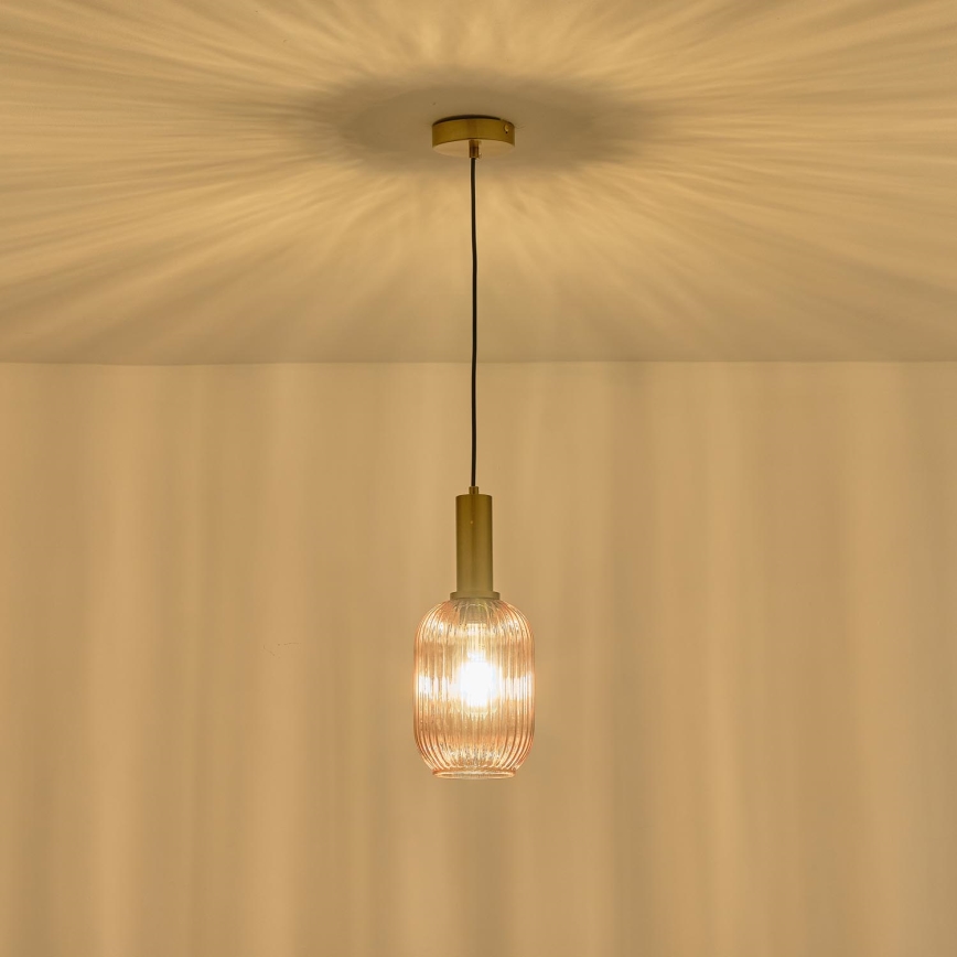 Κρεμαστό φωτιστικό οροφής 1xE27/15W/230V καφέ pr. 13 cm