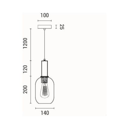 Κρεμαστό φωτιστικό οροφής 1xE27/15W/230V καφέ pr. 13 cm