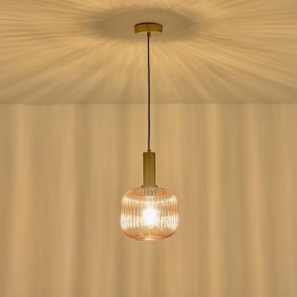 Κρεμαστό φωτιστικό οροφής 1xE27/15W/230V καφέ διάμετρος 20 cm