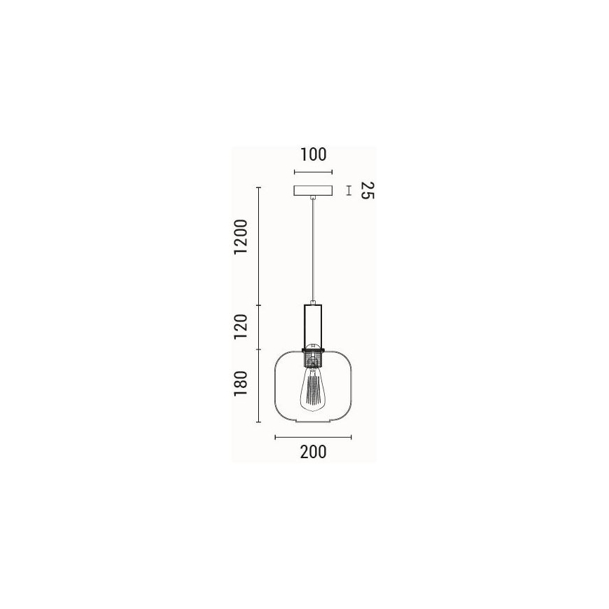 Κρεμαστό φωτιστικό οροφής 1xE27/15W/230V καφέ διάμετρος 20 cm
