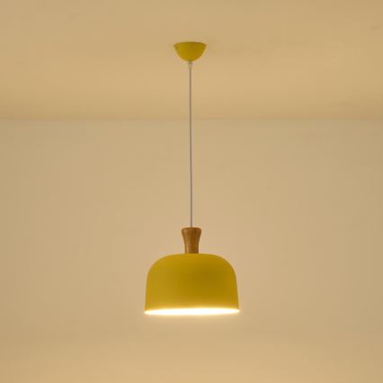 Κρεμαστό φωτιστικό οροφής 1xE27/15W/230V κίτρινο pr. 27 cm