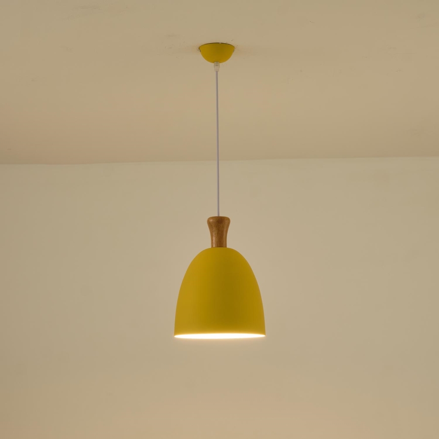 Κρεμαστό φωτιστικό οροφής 1xE27/15W/230V κίτρινο διάμετρος 23 cm