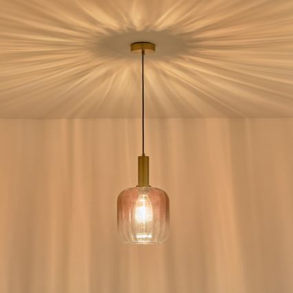 Κρεμαστό φωτιστικό οροφής 1xE27/15W/230V κόκκινο/φιμέ διάμετρος 20 cm