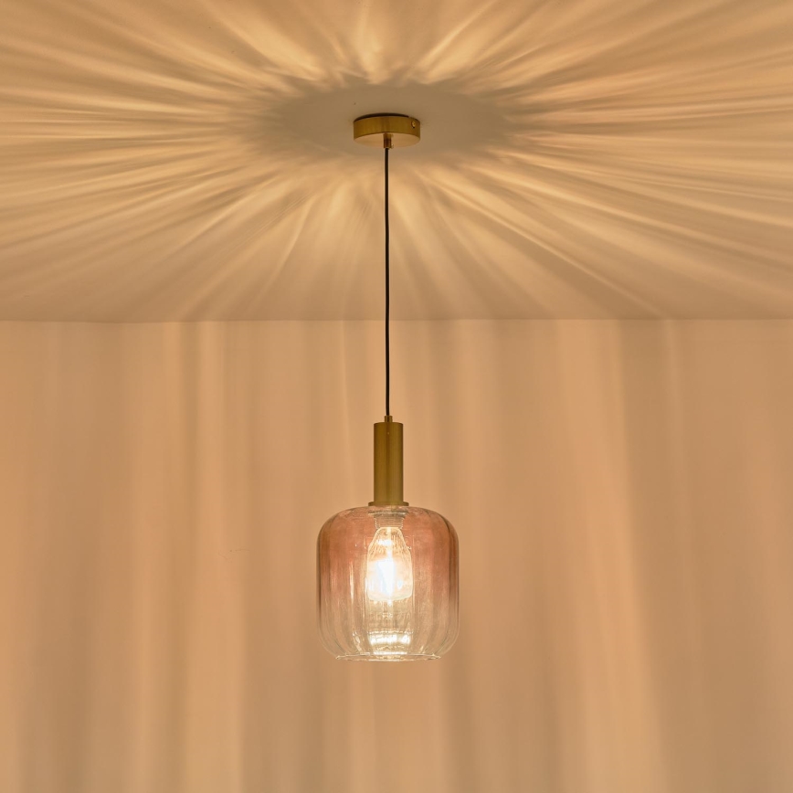 Κρεμαστό φωτιστικό οροφής 1xE27/15W/230V κόκκινο/φιμέ διάμετρος 20 cm