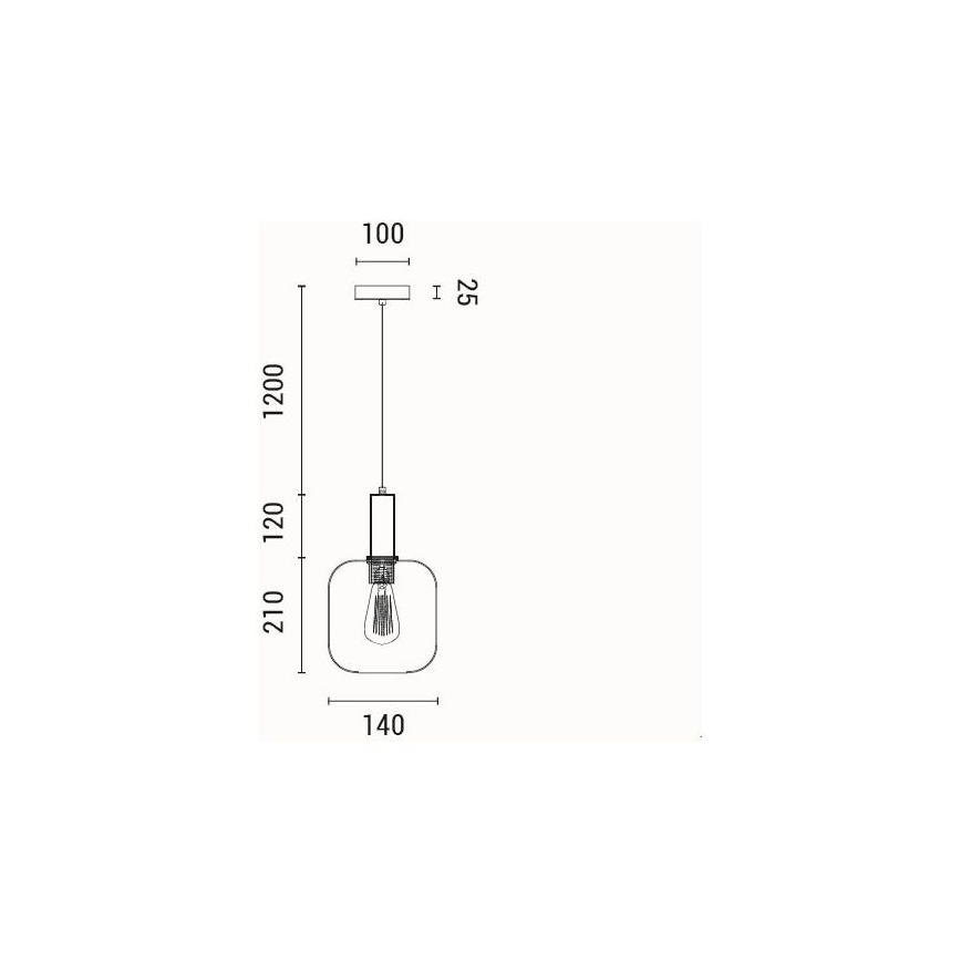Κρεμαστό φωτιστικό οροφής 1xE27/15W/230V κόκκινο/φιμέ διάμετρος 20 cm