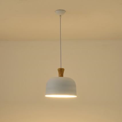 Κρεμαστό φωτιστικό οροφής 1xE27/15W/230V λευκό διάμετρος 27 cm