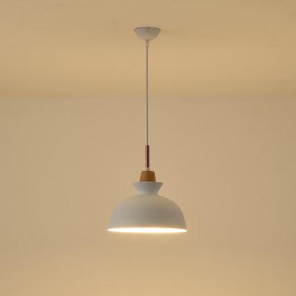 Κρεμαστό φωτιστικό οροφής 1xE27/15W/230V λευκό διάμετρος 28 cm