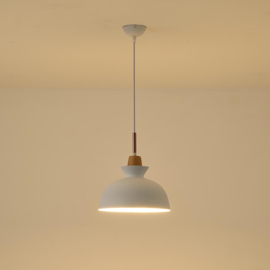 Κρεμαστό φωτιστικό οροφής 1xE27/15W/230V λευκό διάμετρος 28 cm
