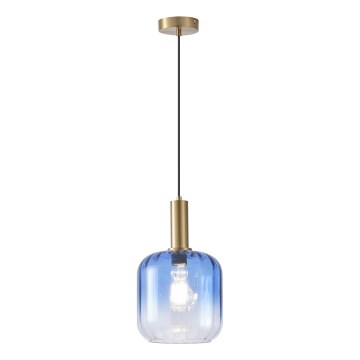 Κρεμαστό φωτιστικό οροφής 1xE27/15W/230V μπλε/φιμέ διάμετρος 20 cm