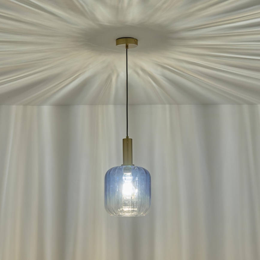 Κρεμαστό φωτιστικό οροφής 1xE27/15W/230V μπλε/φιμέ διάμετρος 20 cm