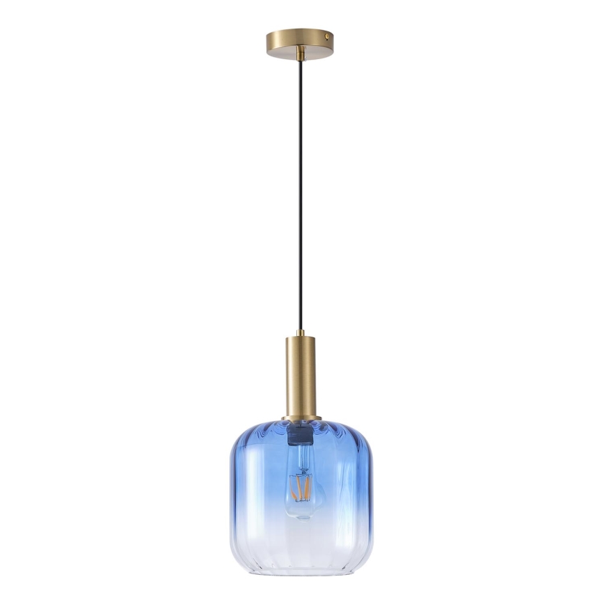 Κρεμαστό φωτιστικό οροφής 1xE27/15W/230V μπλε/φιμέ διάμετρος 20 cm