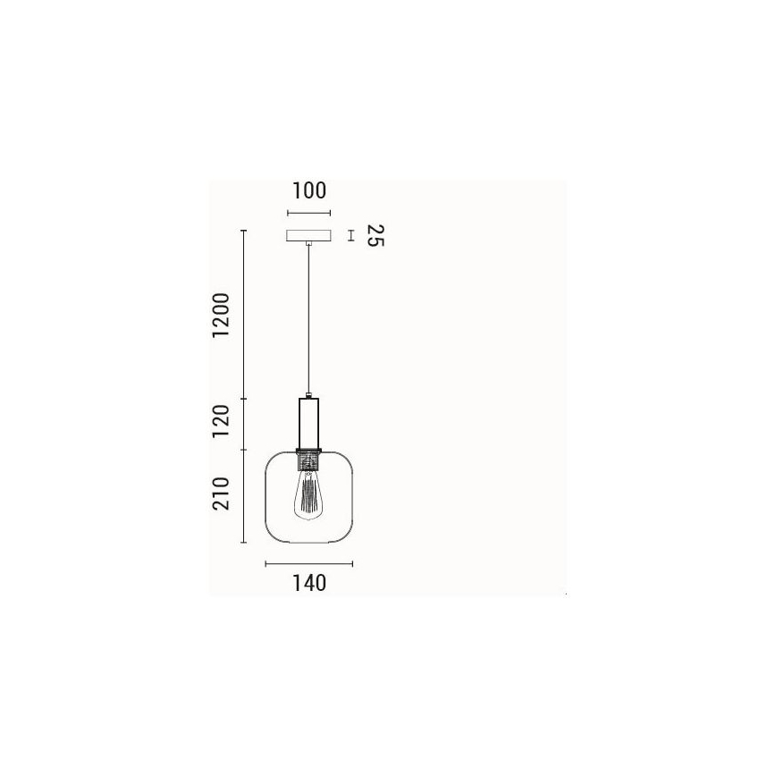 Κρεμαστό φωτιστικό οροφής 1xE27/15W/230V μπλε/φιμέ διάμετρος 20 cm
