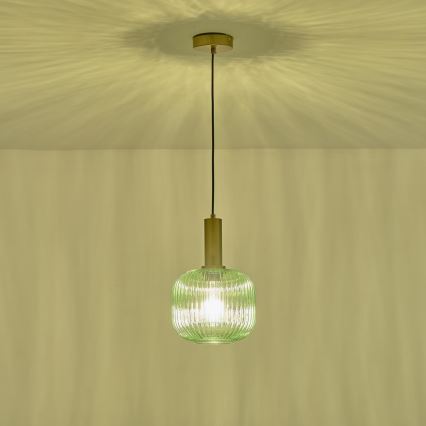 Κρεμαστό φωτιστικό οροφής 1xE27/15W/230V πράσινο pr. 20 cm