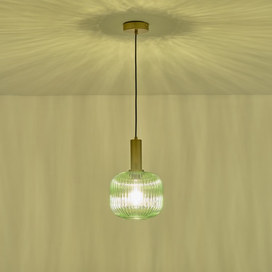 Κρεμαστό φωτιστικό οροφής 1xE27/15W/230V πράσινο pr. 20 cm