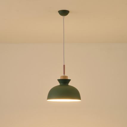 Κρεμαστό φωτιστικό οροφής 1xE27/15W/230V πράσινο διάμετρος 28 cm