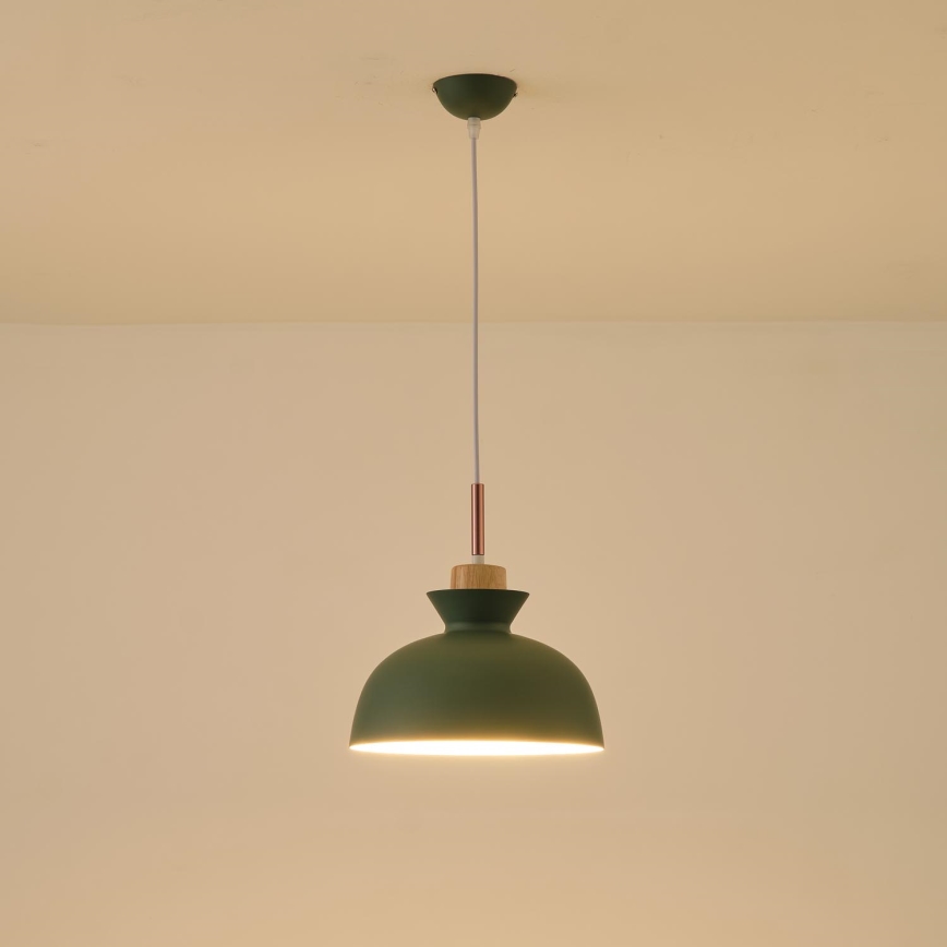 Κρεμαστό φωτιστικό οροφής 1xE27/15W/230V πράσινο διάμετρος 28 cm