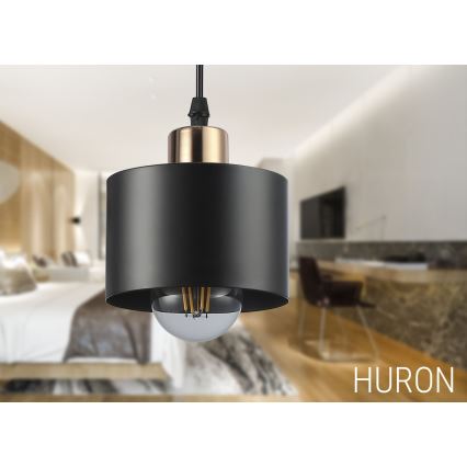 Κρεμαστό φωτιστικό οροφής 1xE27/35W/230V διάμετρος 12 cm μαύρο/χρυσό