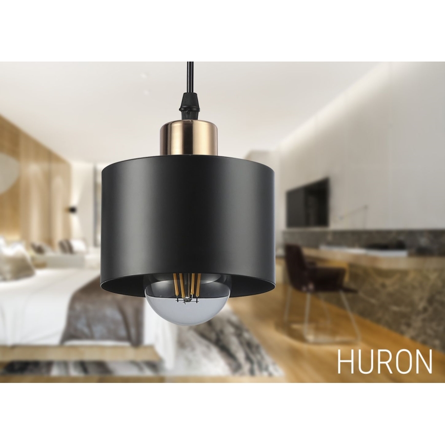 Κρεμαστό φωτιστικό οροφής 1xE27/35W/230V διάμετρος 12 cm μαύρο/χρυσό