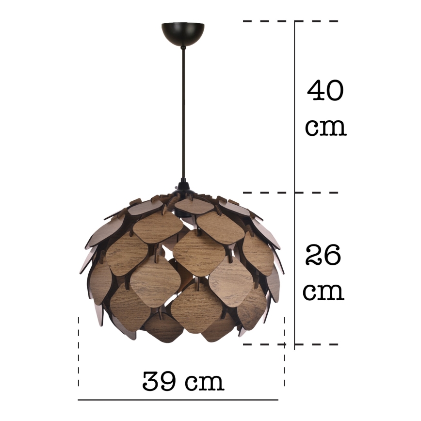 Κρεμαστό φωτιστικό οροφής 1xE27/40W/230V καφέ
