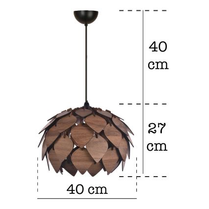 Κρεμαστό φωτιστικό οροφής 1xE27/40W/230V καφέ