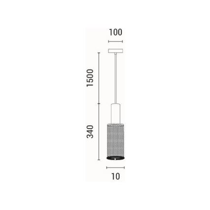 Κρεμαστό φωτιστικό οροφής 1xE27/40W/230V μαύρο