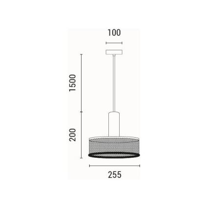 Κρεμαστό φωτιστικό οροφής 1xE27/40W/230V μαύρο