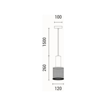 Κρεμαστό φωτιστικό οροφής 1xE27/40W/230V μαύρο