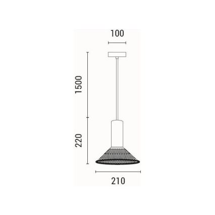 Κρεμαστό φωτιστικό οροφής 1xE27/40W/230V μαύρο