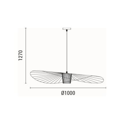 Κρεμαστό φωτιστικό οροφής 1xE27/40W/230V μαύρο