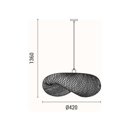 Κρεμαστό φωτιστικό οροφής 1xE27/40W/230V μπαμπού