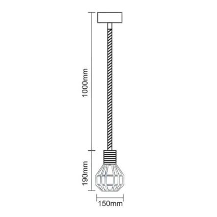 Κρεμαστό φωτιστικό οροφής 1xE27/60W/230V διάμετρος 15 cm